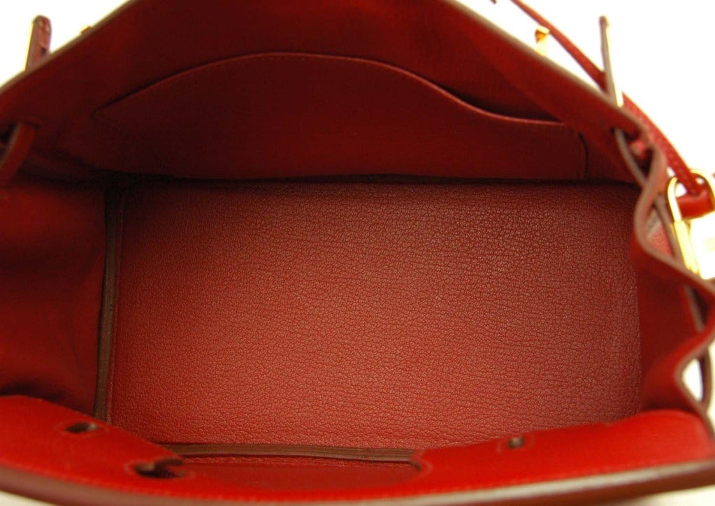 HERMES Red Togo Leather 2007 25cm Birkin Bag With Gold Hardware 3