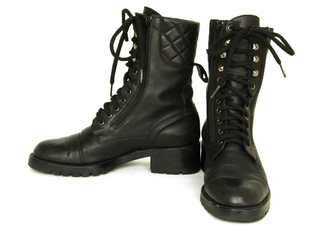 vintage black combat boots