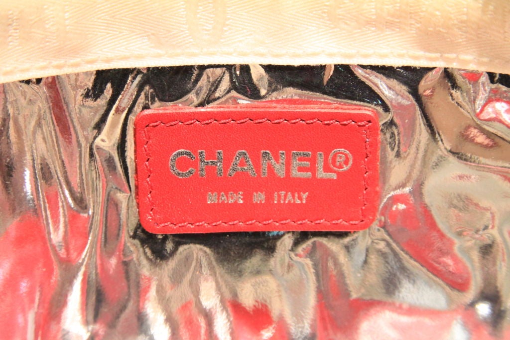 Chanel 2003 Navy/Red/Silver Canvas Leather Flag CC Pochette Bag 4