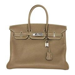 HERMES Etoupe Veau Togo Leather 35cm Birkin Bag