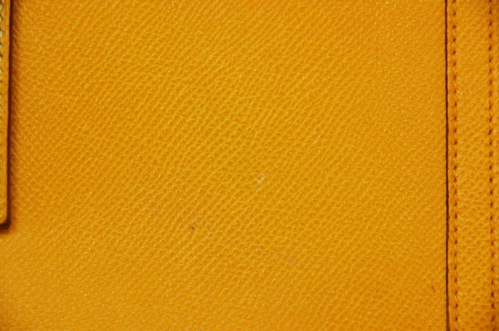 HERMES Yellow Epsom Leather Oversized 'Jige' H Clutch 1997 3