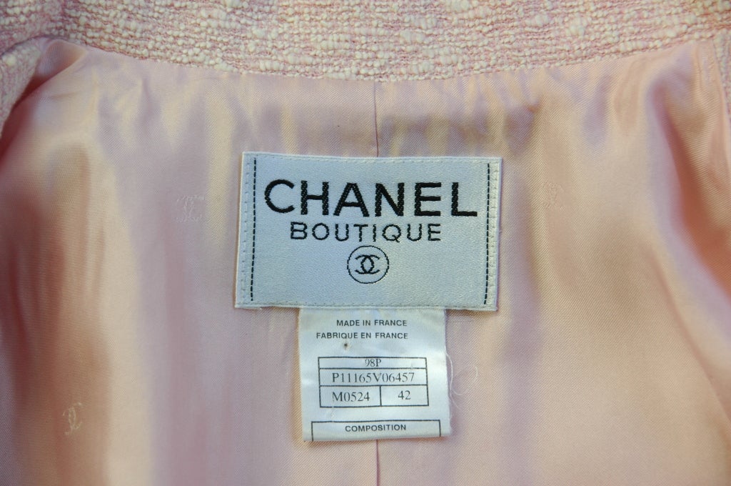 CHANEL Pink Tweed Jacket & Skirt Suit Set Sz. 42 In Excellent Condition In New York, NY