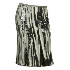 MISSONI Grey Striped Skirt w. Sequins SZ - 8