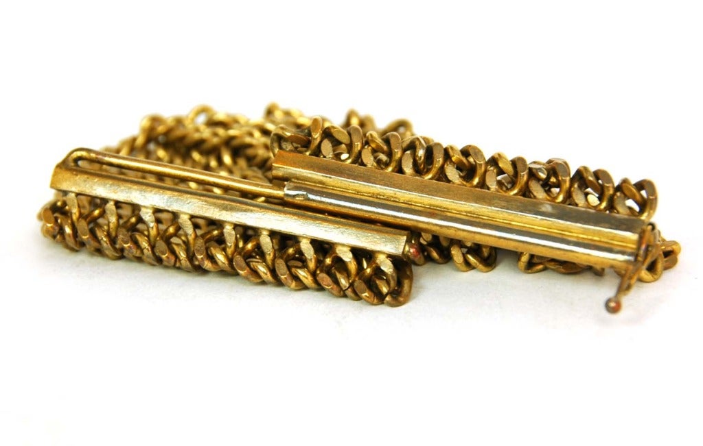 CHANEL Brass Tone 9 Strand Chainlink Bracelet