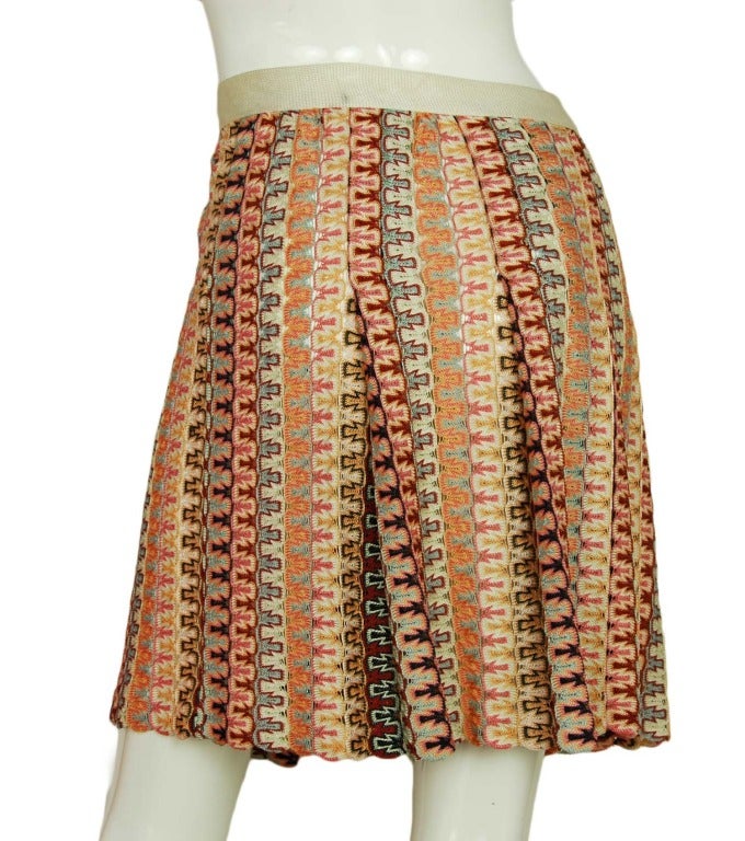 MISSONI NEW WITH TAGS Multi-Color ZigZag Pleated Skirt Sz. 44 RT. $680 ...