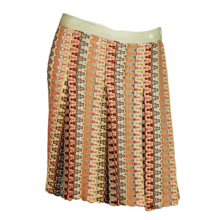 MISSONI NEW WITH TAGS Multi-Color ZigZag Pleated Skirt Sz. 44 RT. $680 ...