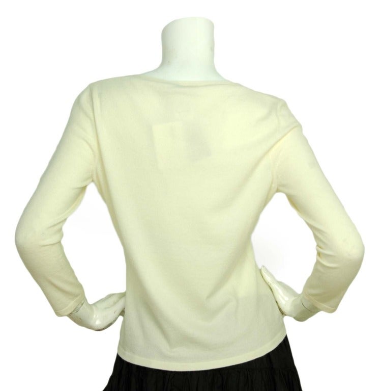 Women's CELINE NEW WITH TAGS Ivory Cashmere Button Down V-Neck Cardigan Sz. L RT. $820