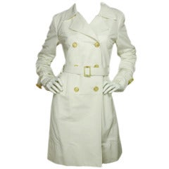 TEENFLO White Double Breasted Trench Coat w. Sash rt. $495