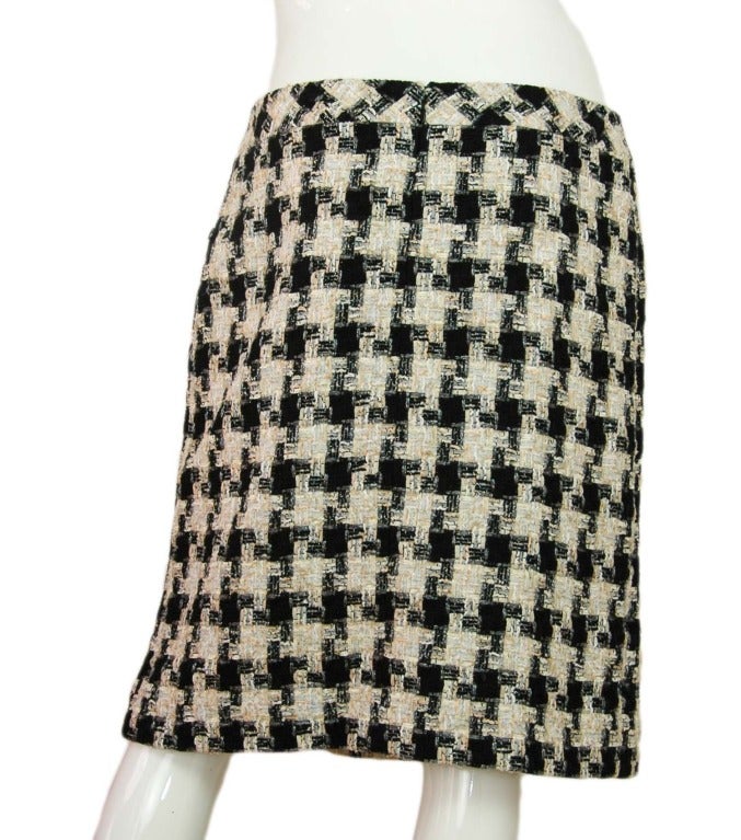 chanel houndstooth skirt