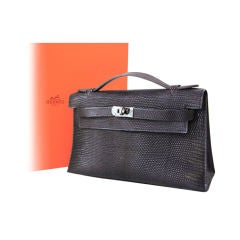 Kelly mini lizard mini bag Hermès Black in Lizard - 24744826
