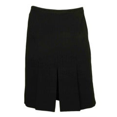 CHANEL Black Pleated Skirt SZ - 8