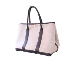 HERMES TOILE/BLACK GARDEN PARTY BAG