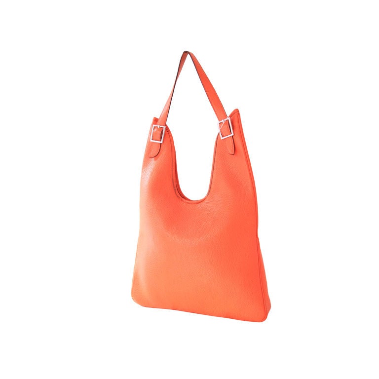 HERMES ORANGE TOGO LEATHER MASSAI BAG