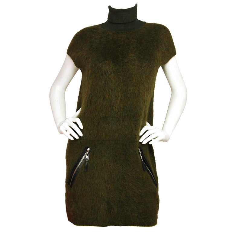 Louis Vuitton Green Mohair Sleeveless Dress
