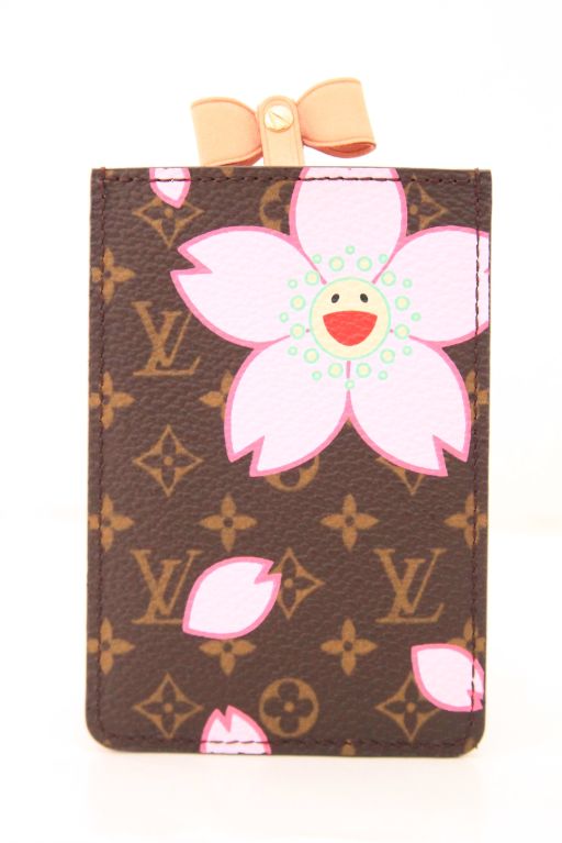 LOUIS VUITTON LIMITED EDITION CHERRY BLOSSOM MIRROR / CARD CASE at 1stDibs