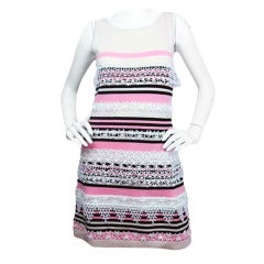 CHANEL Beige Cashmere Sleeveless Dress With Lace