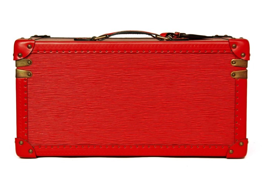 Louis Vuitton Vintage Red Epi Leather Cosmetic Trunk BHW For Sale at 1stdibs