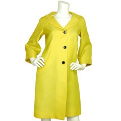 Gucci Yellow 3/4 Sleeves Coat with Black Buttons