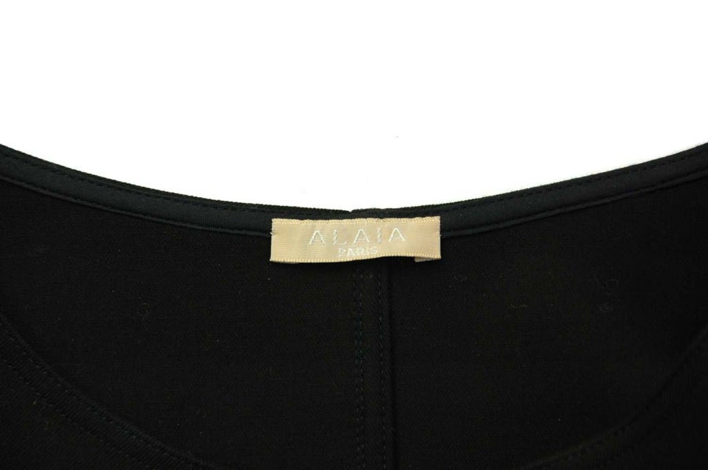 Women's ALAIA PARIS NWT Black Peplum Zip Front Sleeveless Dress Sz. 40