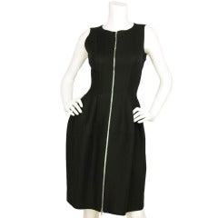 ALAIA PARIS NWT Black Peplum Zip Front Sleeveless Dress Sz. 40
