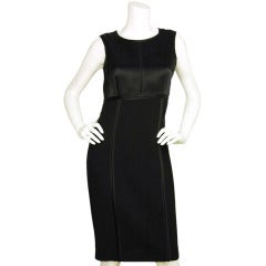 J.Mendel Black Satin Sleeveless Dress