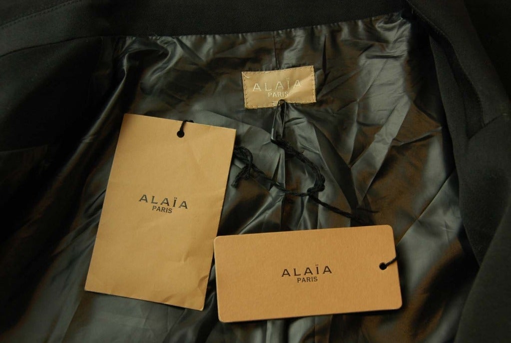 Women's ALAIA PARIS NWT Black Button Down A-Line Coat Sz. 44