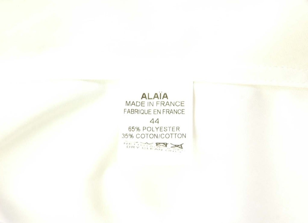 Gray ALAIA PARIS NWT White Flared Cotton Skirt  Sz. 44