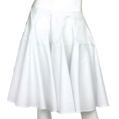 ALAIA PARIS NWT White Flared Cotton Skirt  Sz. 44