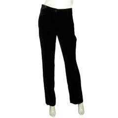 CHANEL NWT Black Velvet Tuxedo Pants -Sz 6 (Rt. $2,265) at 1stDibs