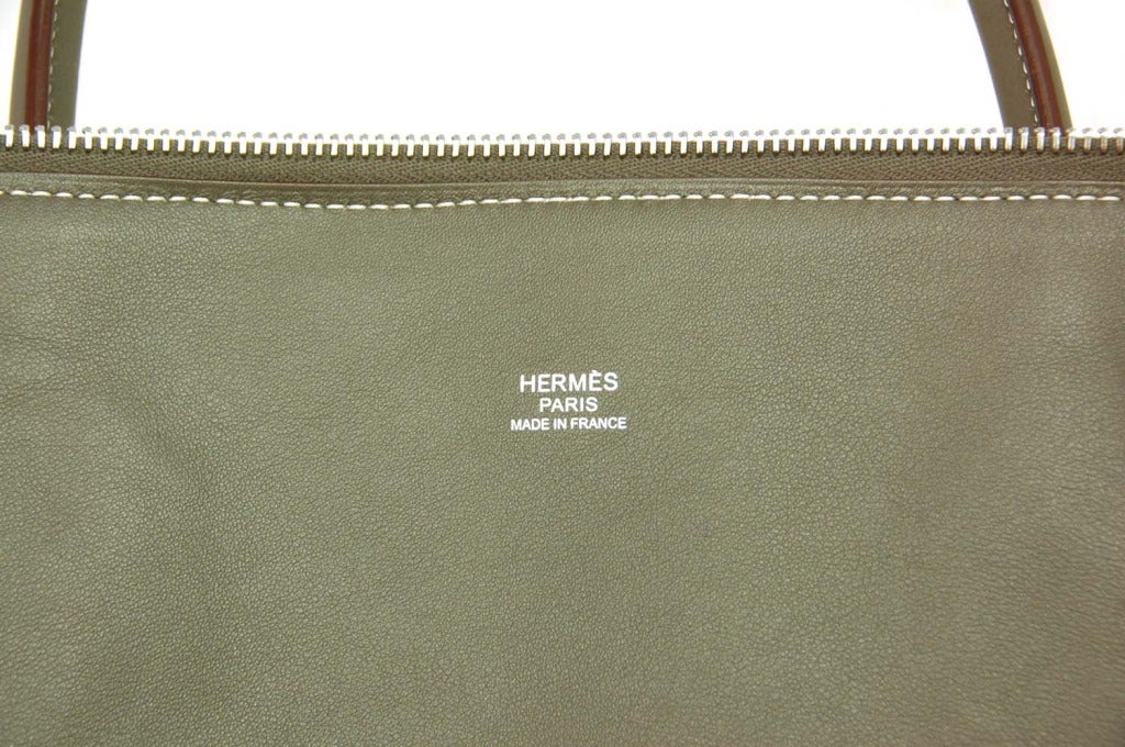 Hermes Grey Leather Bolide Relax 40cm 1