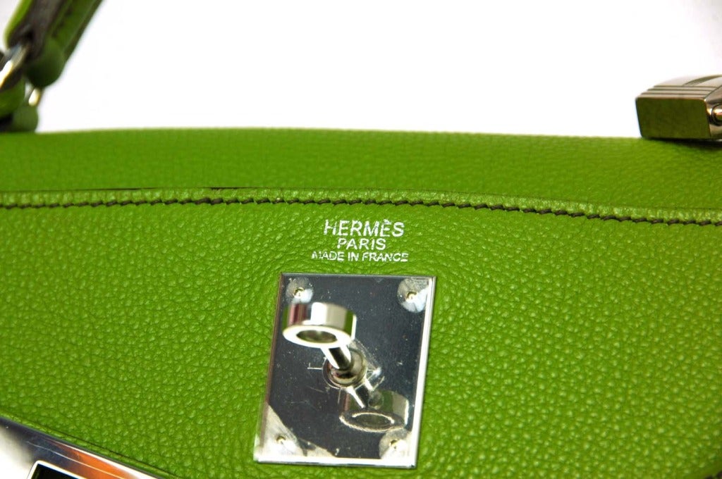 Hermes Vert Anis Green Togo Leather 32cm Kelly Bag With Palladium ...
