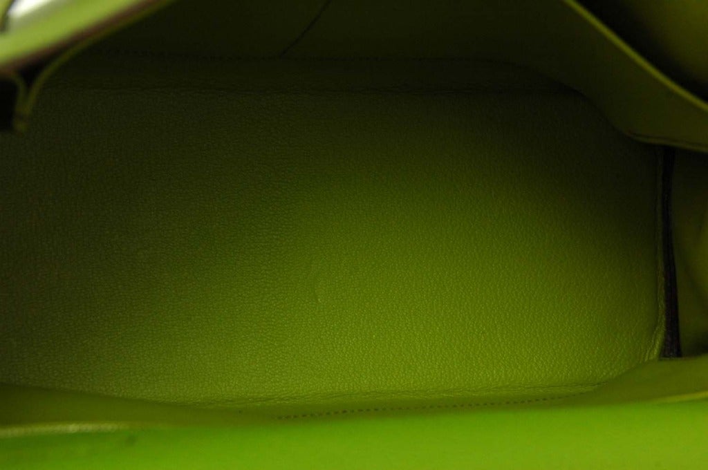 Hermes Vert Anis Green Togo Leather 32cm Kelly Bag With Palladium 2