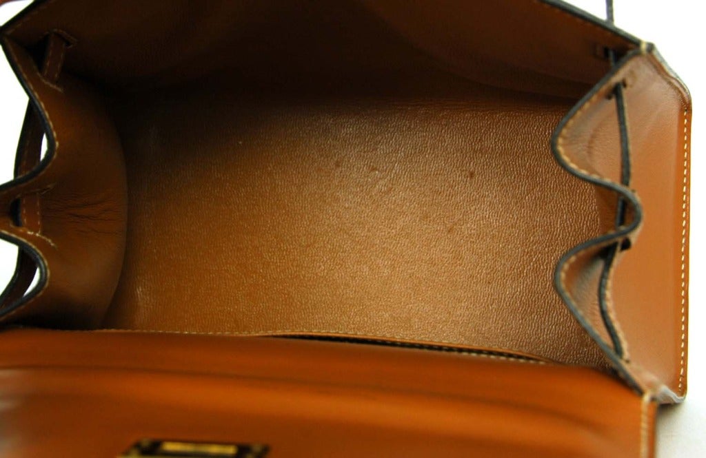 Hermes Vintage Tan Leather 20cm Mini Kelly Shoulder Bag w. GHW 3