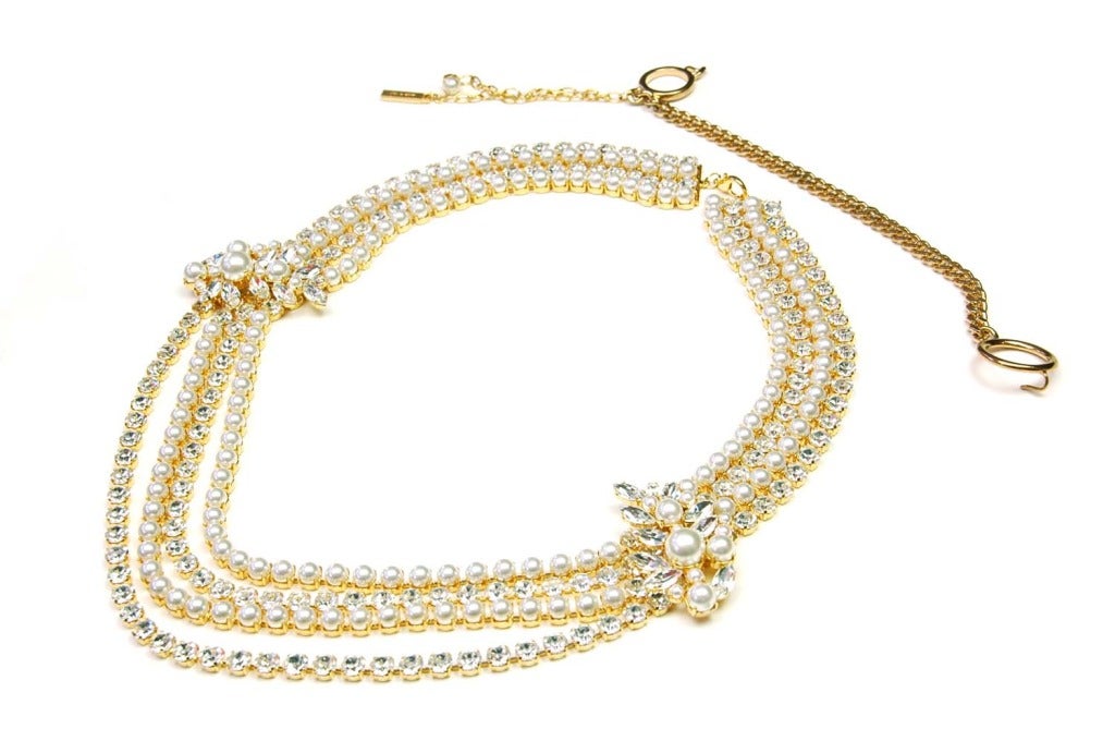 Dolce and Gabbana Faux Pearl and Rhinestone Belt/Necklace at 1stdibs