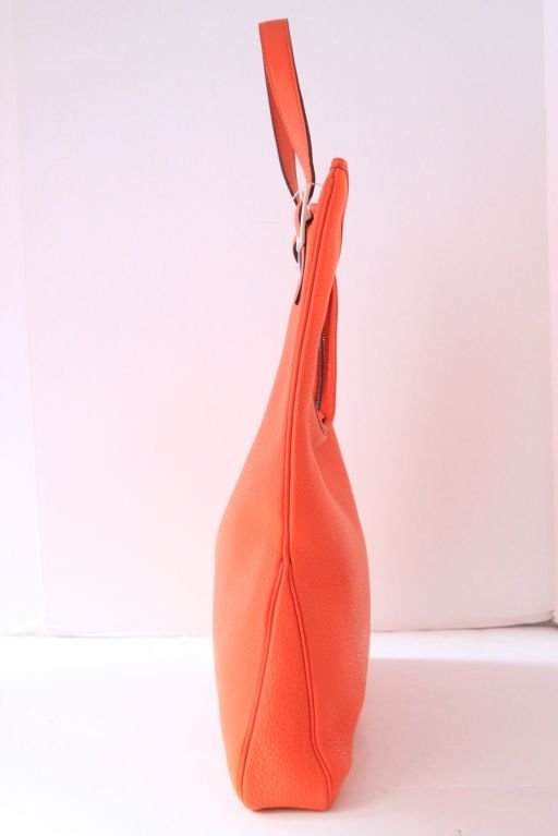 Women's or Men's HERMES ORANGE TOGO LEATHER MASSAI BAG
