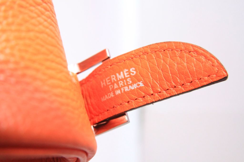 HERMES ORANGE TOGO LEATHER MASSAI BAG 4