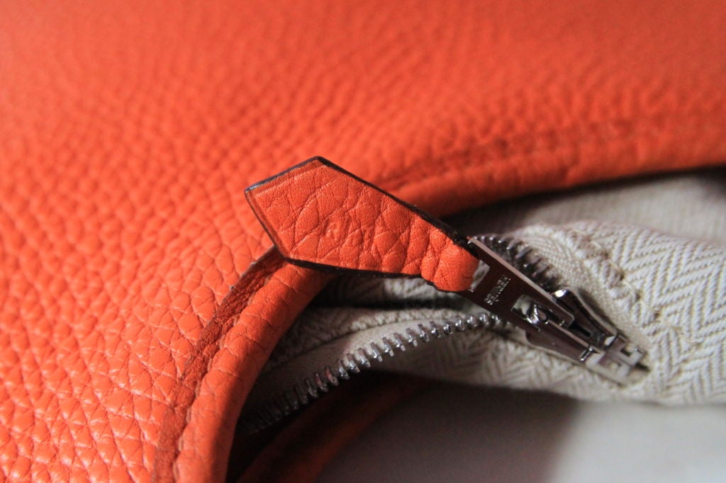 HERMES ORANGE TOGO LEATHER MASSAI BAG 6