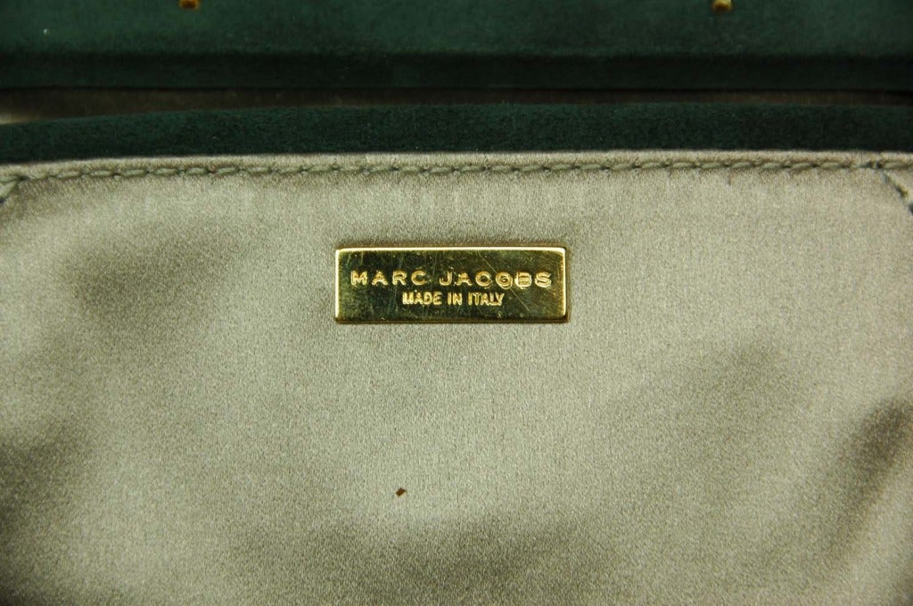 Women's Marc Jacobs Red Leather 'Rana' Clutch W. Goldtone Frog RT. $795