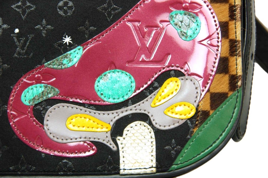 Louis Vuitton Black Monogram Mini Lin Satin Conte Des Fees Pochette Shoulder Bag