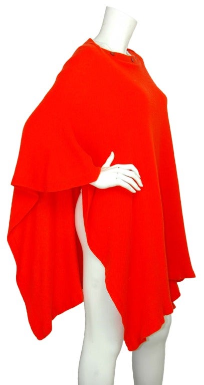 JIL SANDER Bright Orange Cashmere Cape