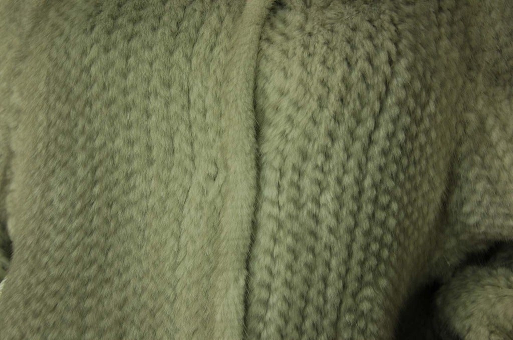 Women's CHRISTIAN DIOR Grey Crochet Mink Coat Sz. 10