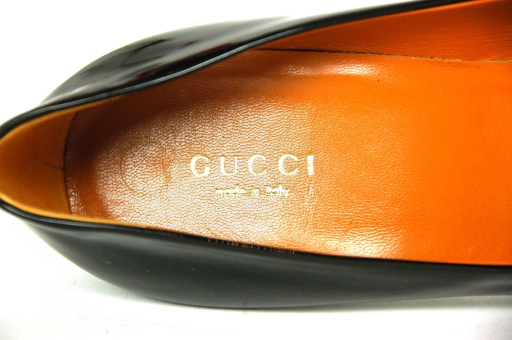 GUCCI New Black Patent Leather Platform Mary Jane Shoes - Sz 8 1