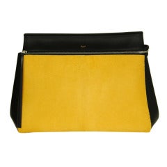 Celine Mustard Ponyhair & Black Leather Edge Bag - rt.$4, 250