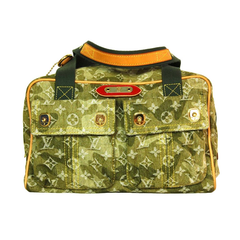 Louis Vuitton Ltd Edition Green Denim Murakami Monogramoflage Lys Tote Bag
