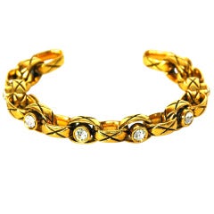 Chanel Vintage '86 Red Gripoix & Gold Cuff Bracelet