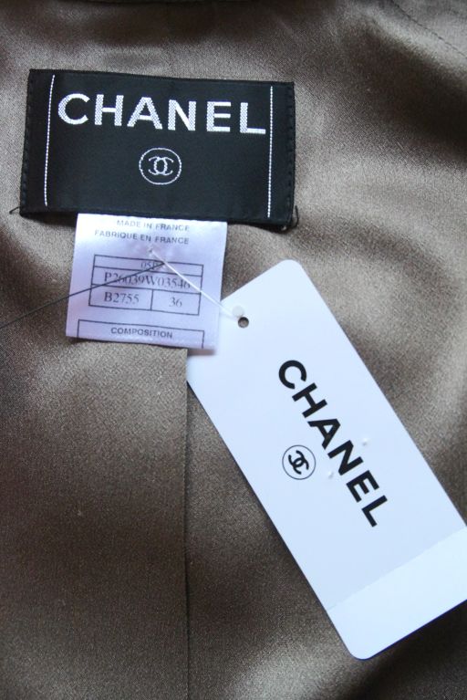 CHANEL BLACK/WHITE/TAN HOUNDSTOOTH TWEED TRENCH COAT - SZ 36 2