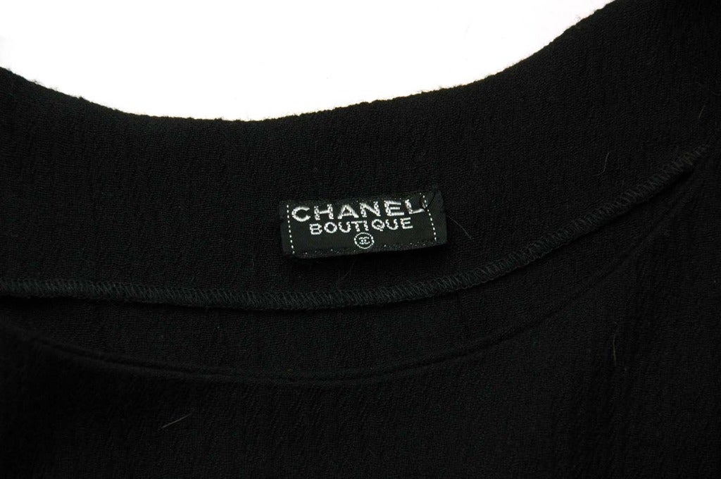Women's CHANEL Black Wool Crepe Sleeveless Dress - Sz 4