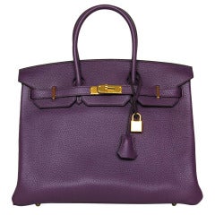 HERMES NIB 2012 Ultraviolet Togo Leather 35CM Birkin Bag With GHW