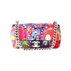 CHANEL MULTI-COLOR QUILTED SATIN KALIDESCOPE FLAP BAG