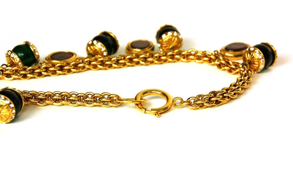 Women's CHANEL Gold Chain Necklace w. Gripoix